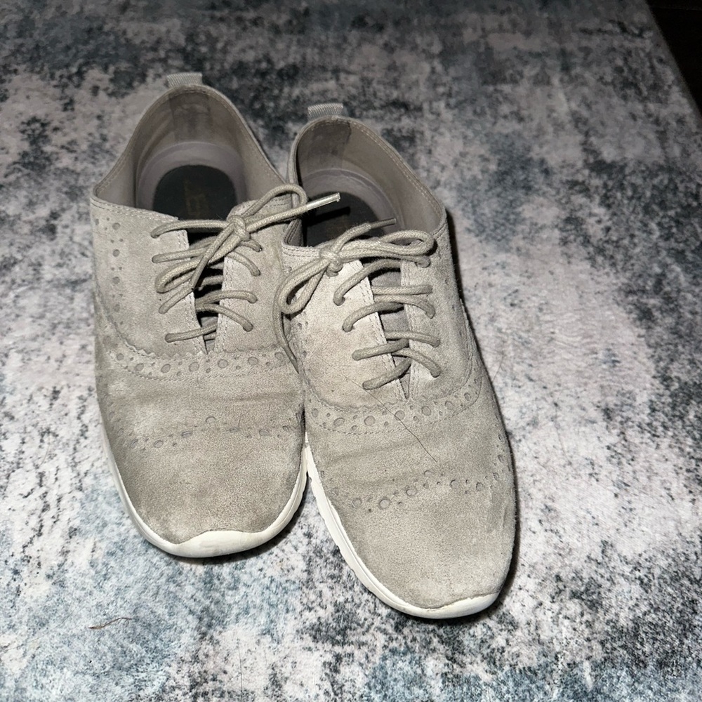Cole Haan Women's Suede Oxfords in Light Gray
